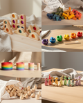 Lekpaket 2–3 år i naturmaterial – Grapat och Wooden Story
